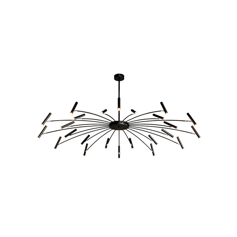 Antizer Modern Adjustable Candelabra Chandelier for Living Room Black 24 Lights (Mix Lengths)