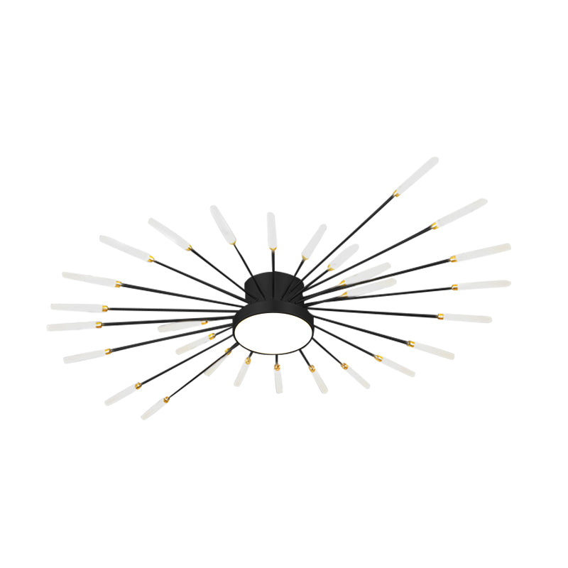 Antizer Fireworks Swirl Ceiling Light for Living Room Black 28+1 Lights Dimmable With Remote