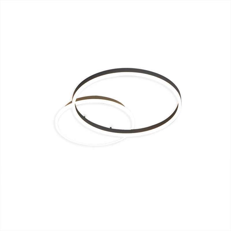 Antizer Circular LED Ceiling Light for Living Room Black 2 Circles-21.7" (55cm)
