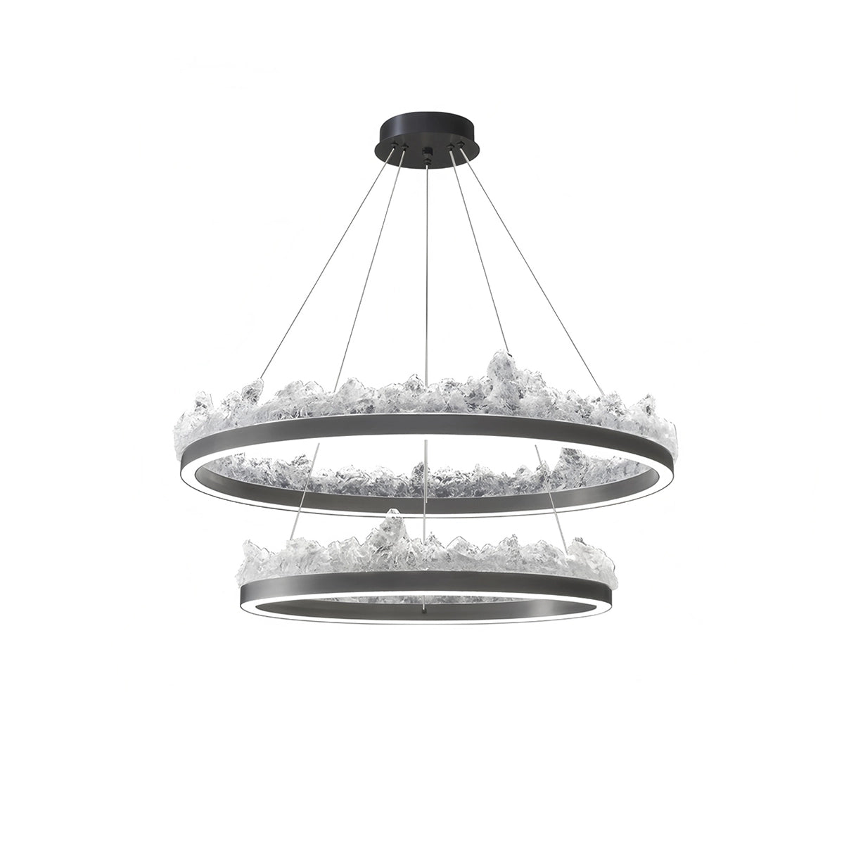 Antizer Modern Light Luxury Iceberg Chandelier Black Stepless Dimming