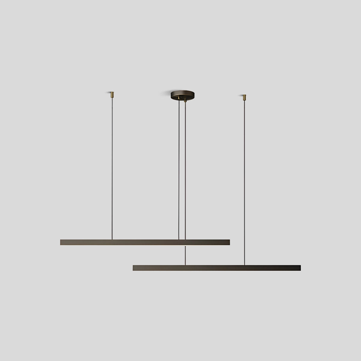 Antizer All Copper Minimalist Chandelier for Dining & Living Rooms Copper Black Trichromatic Dimming