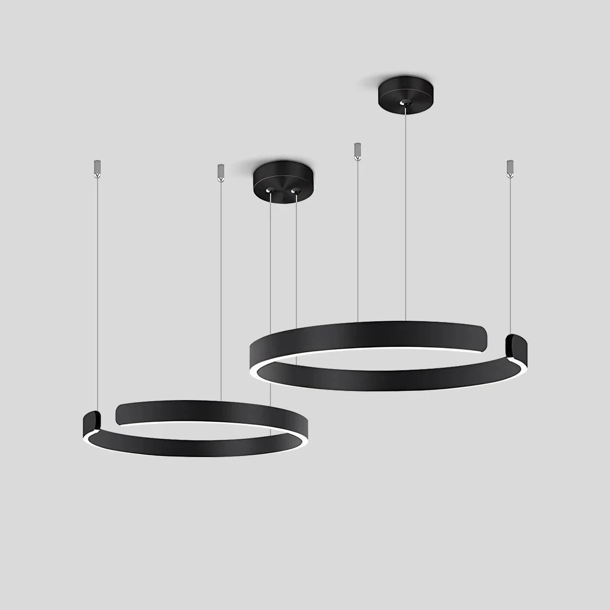 Antizer Modern Ring LED Chandelier for Living Room Black