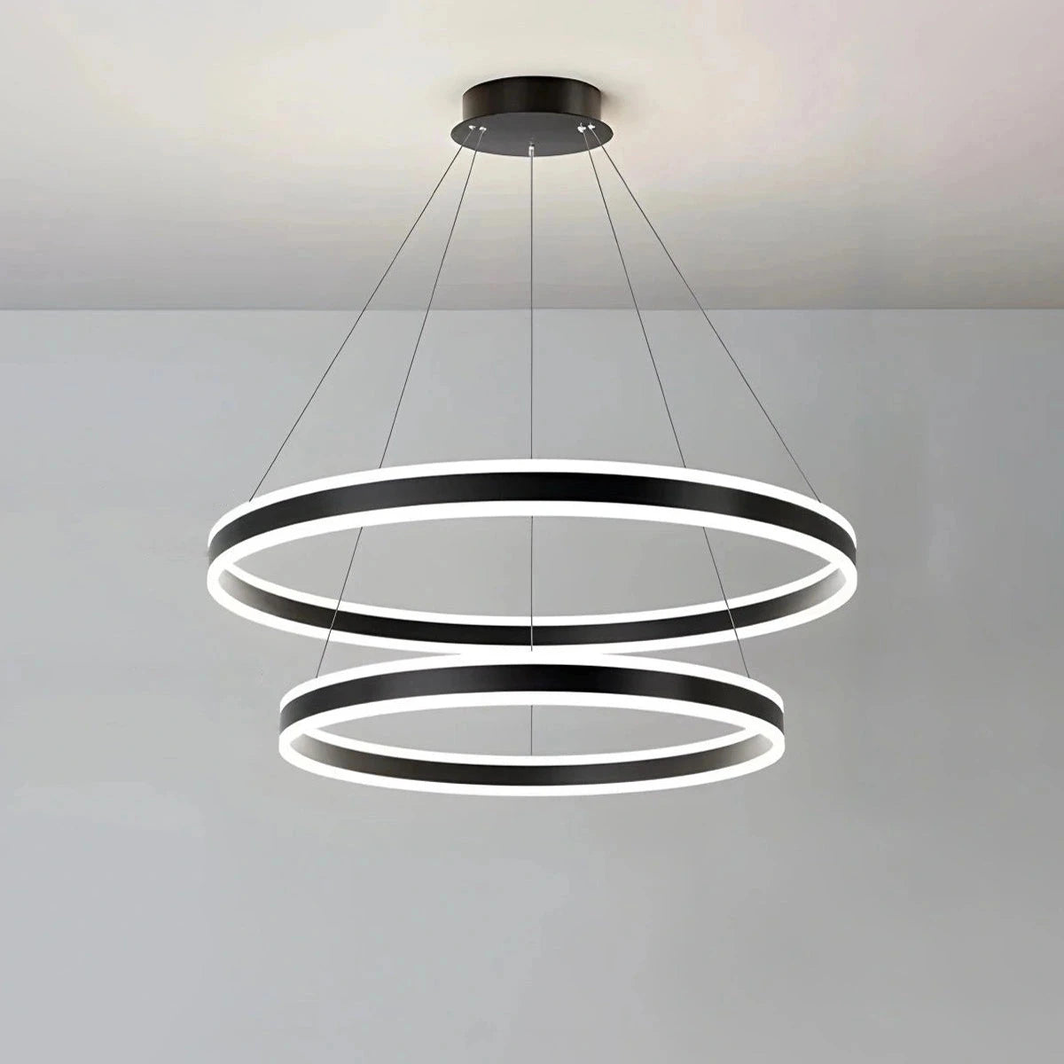 Antizer Circle Layered Living Room Chandelier Black