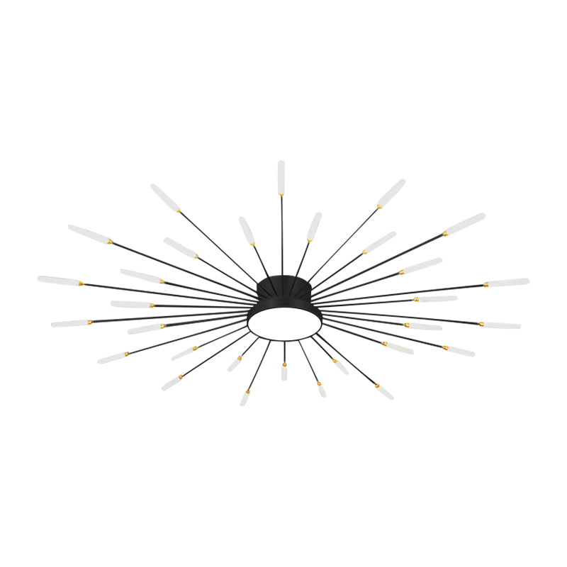 Antizer Fireworks Swirl Ceiling Light for Living Room Black 30+1 Lights Dimmable With Remote