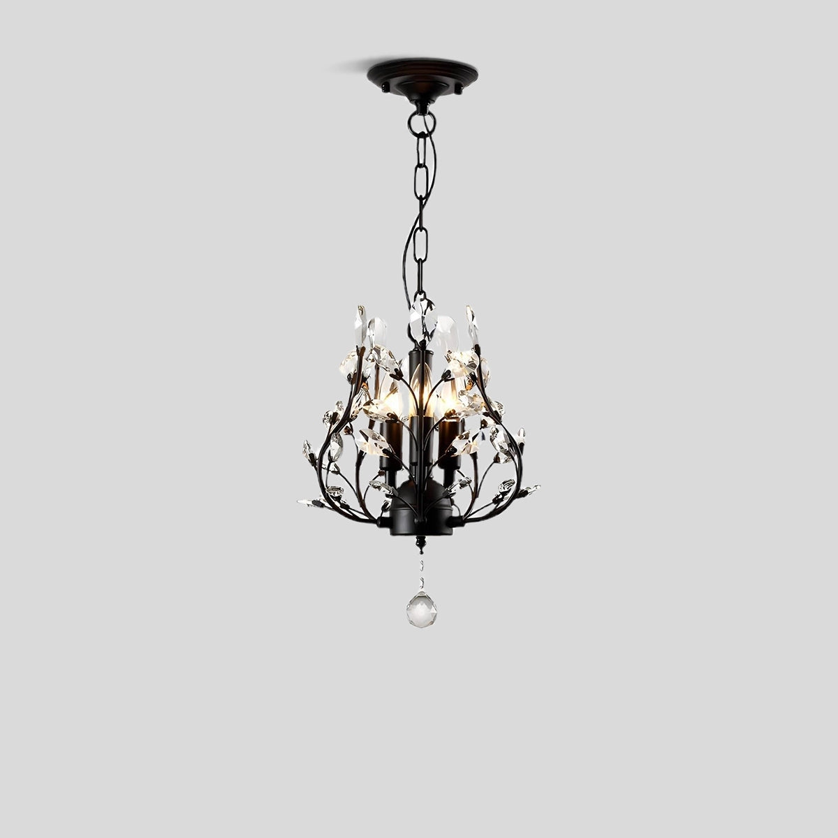 Antizer Branch Crystal Chandelier for Living Room Black 33cm / 12.99"