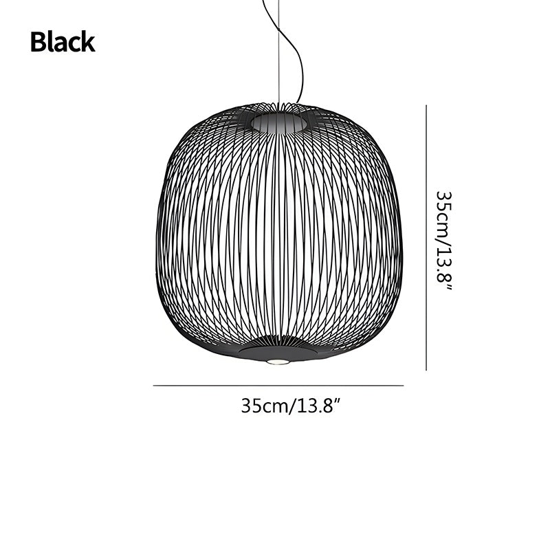 bird cage pendant light size