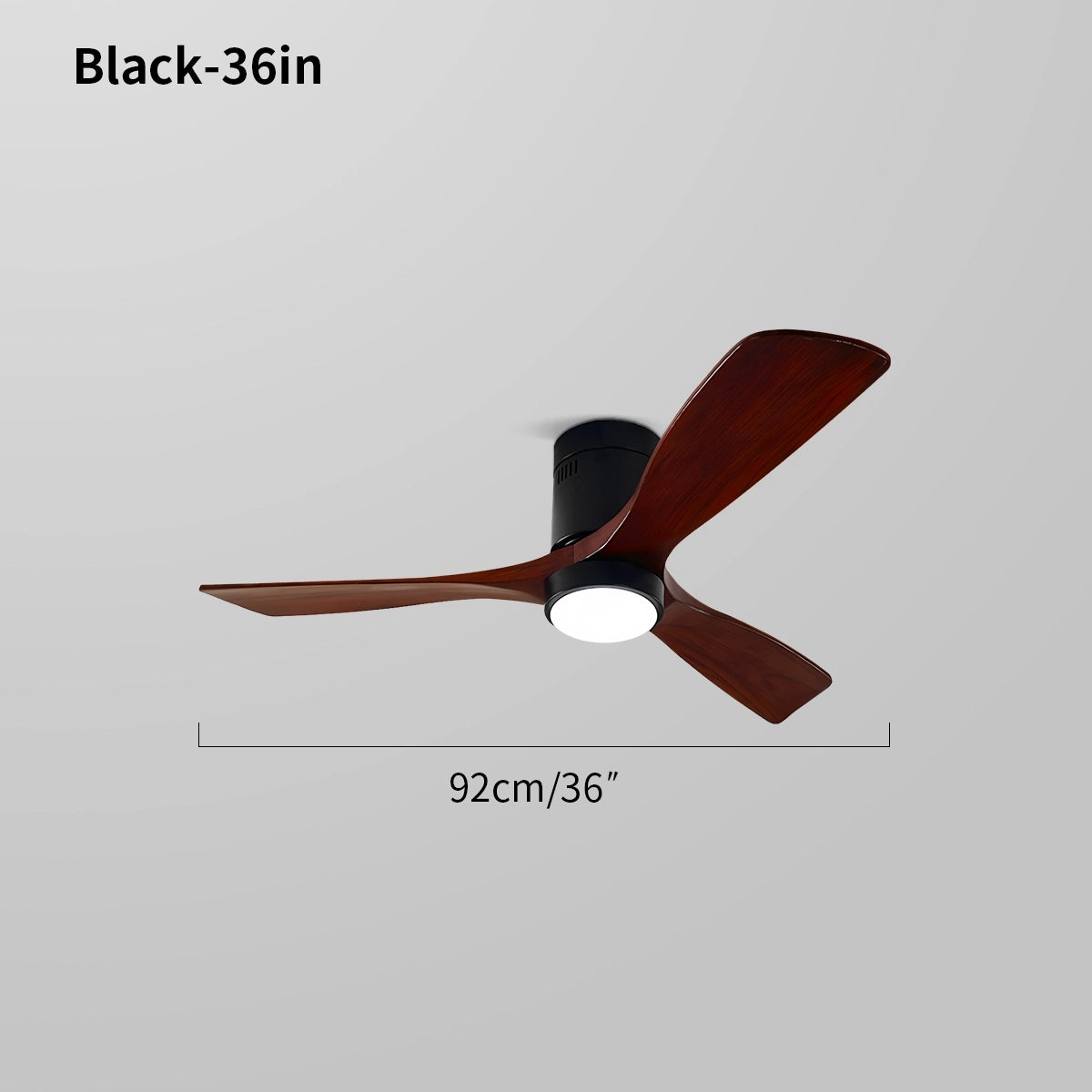 flush mount ceiling fan with light size