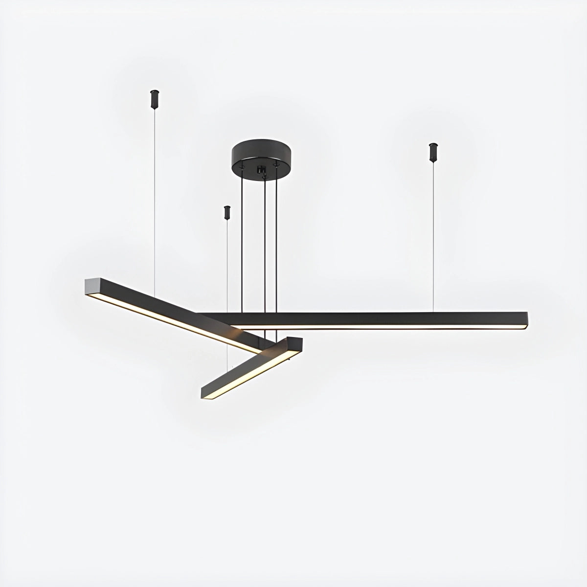 Antizer Multi Light Sticks LED Chandelier for Living Room Black 3 Lights