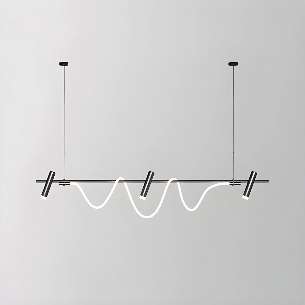 Antizer Modern Spotlight Long Pendant Light Black 3 Heads-Dia 150cm / ∅ 59.06"