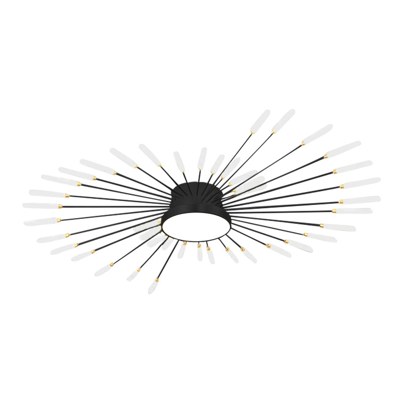 Antizer Fireworks Swirl Ceiling Light for Living Room Black 42+1 Lights Dimmable With Remote