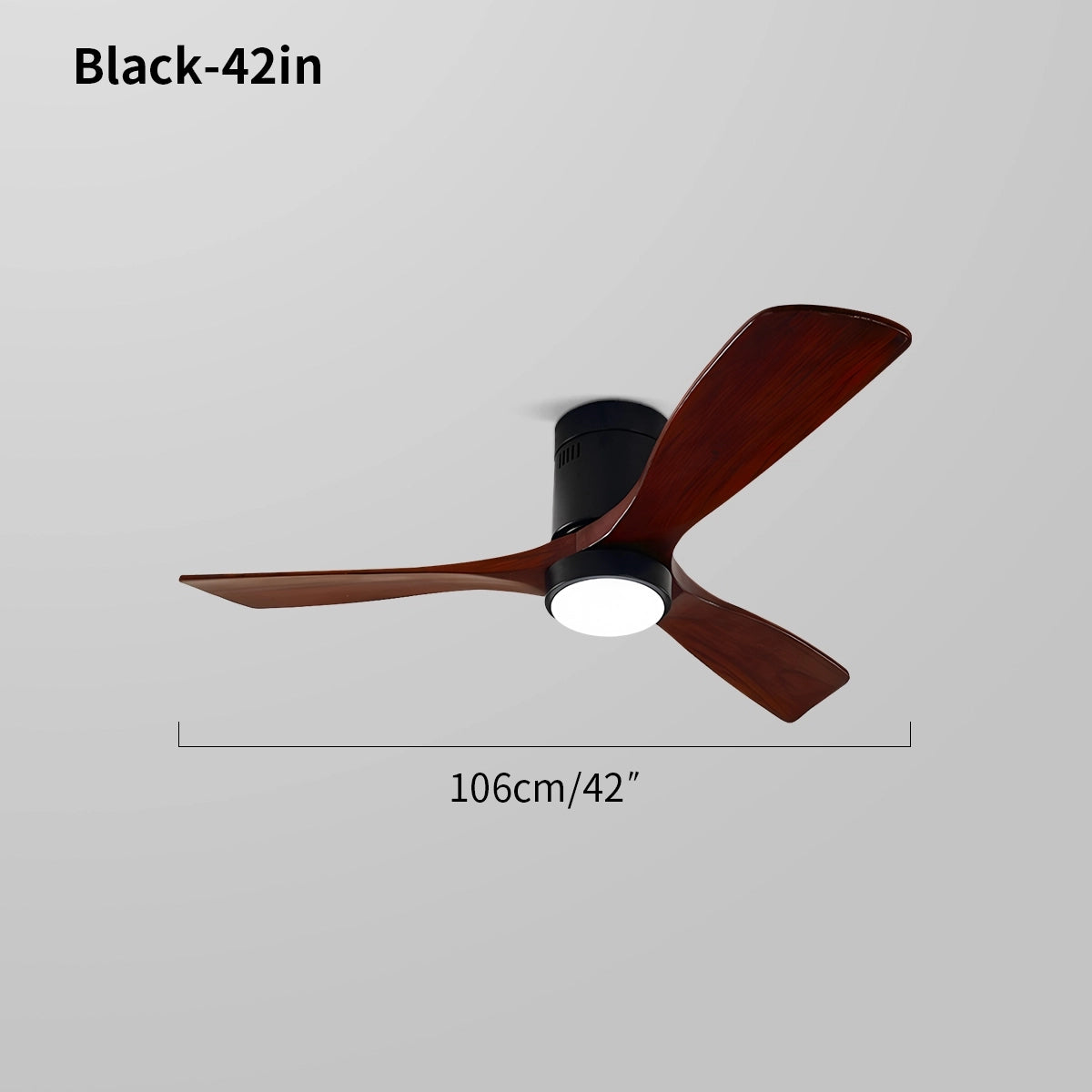 flush mount ceiling fan with light size