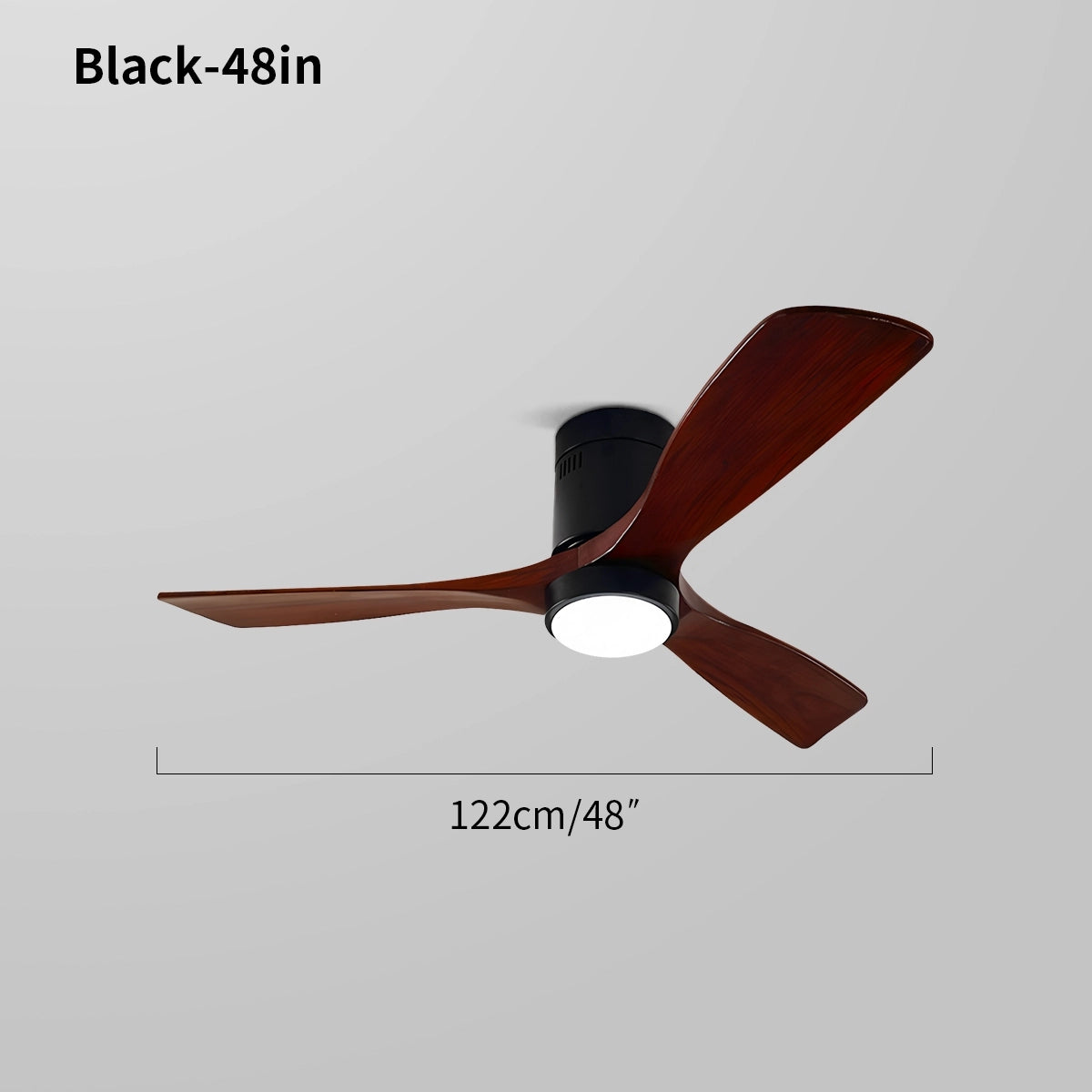 flush mount ceiling fan with light size
