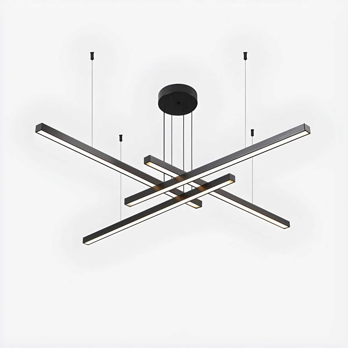 Antizer Multi Light Sticks LED Chandelier for Living Room Black 4 Lights