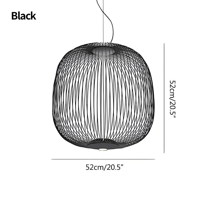 bird cage pendant light size