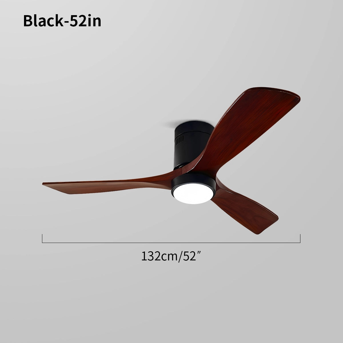 flush mount ceiling fan with light size