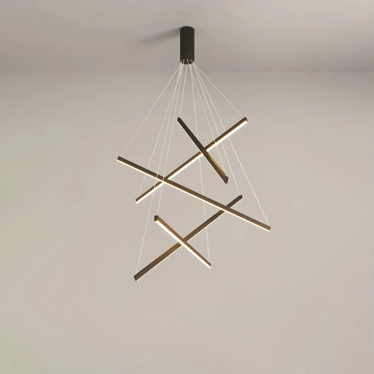 Antizer Custom Multi Light Sticks LED Chandelier Black 5 Lights