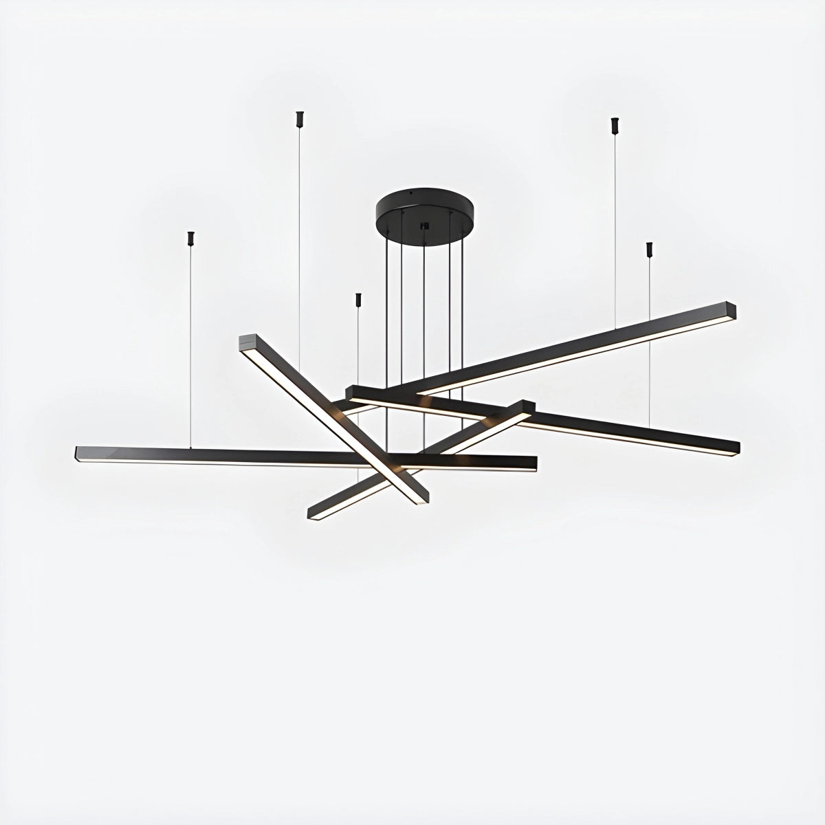 Antizer Multi Light Sticks LED Chandelier for Living Room Black 5 Lights