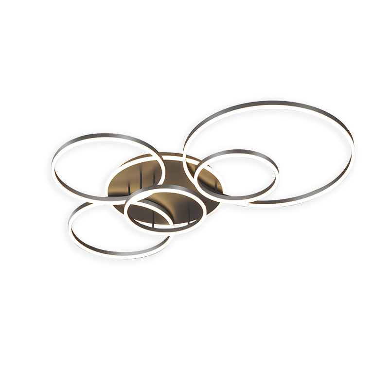 Antizer Circular LED Ceiling Light for Living Room Black 6 Circles-45.3" (115cm)