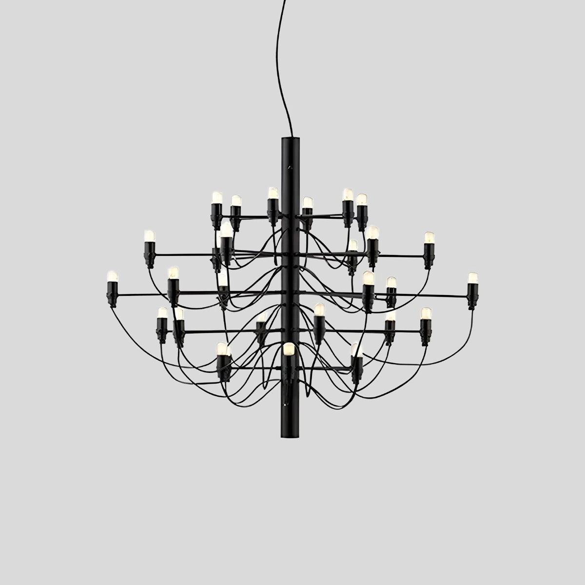 Antizer Tiered Modern Candle Chandelier Black 72cm / 28.35"