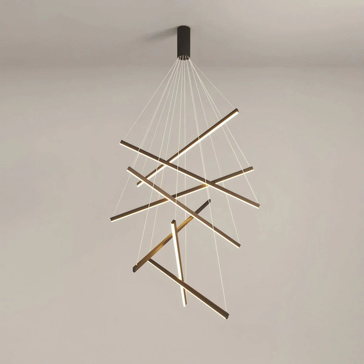 Antizer Custom Multi Light Sticks LED Chandelier Black 7 Lights