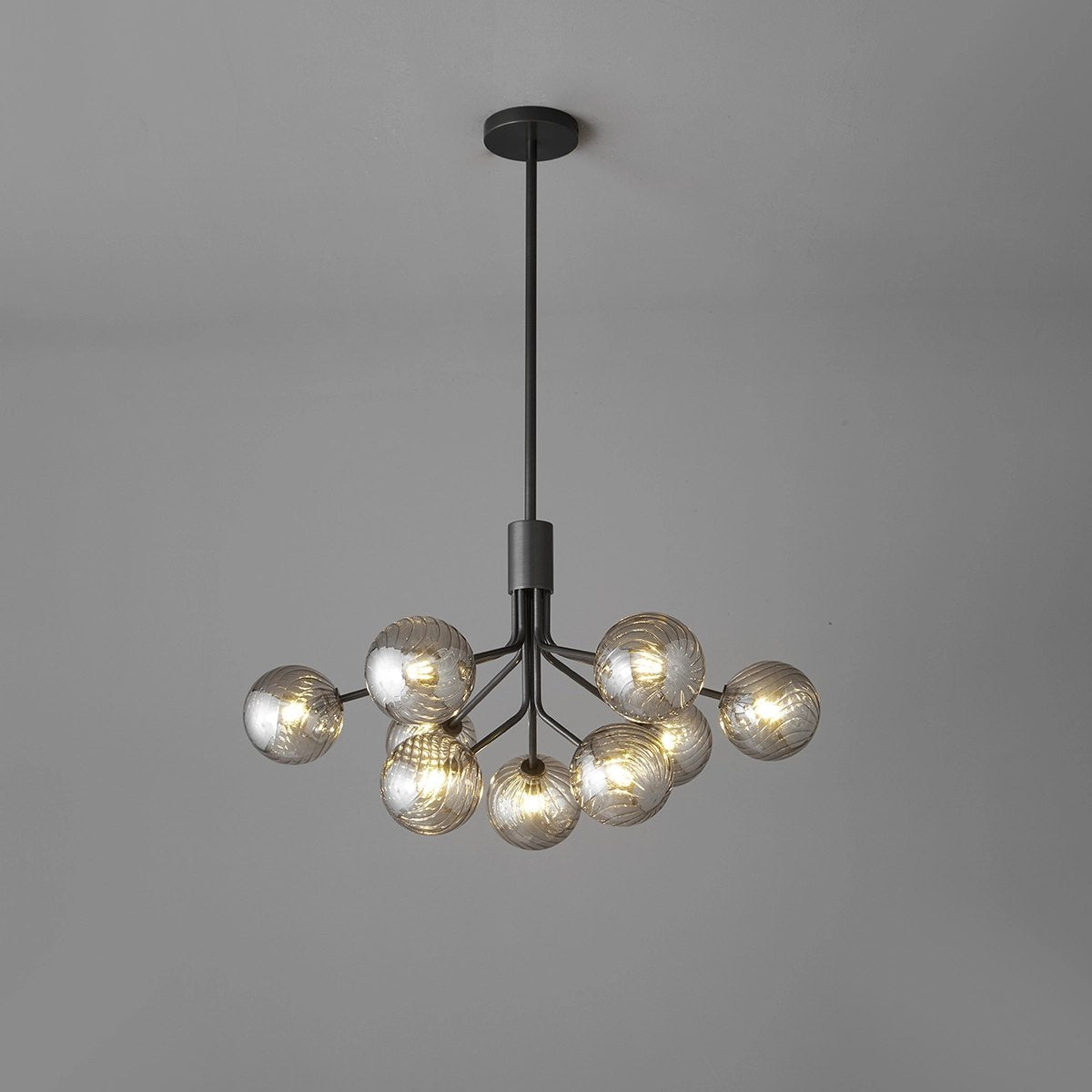Antizer All Copper Magic Bean Glass Chandelier Black 9 Heads