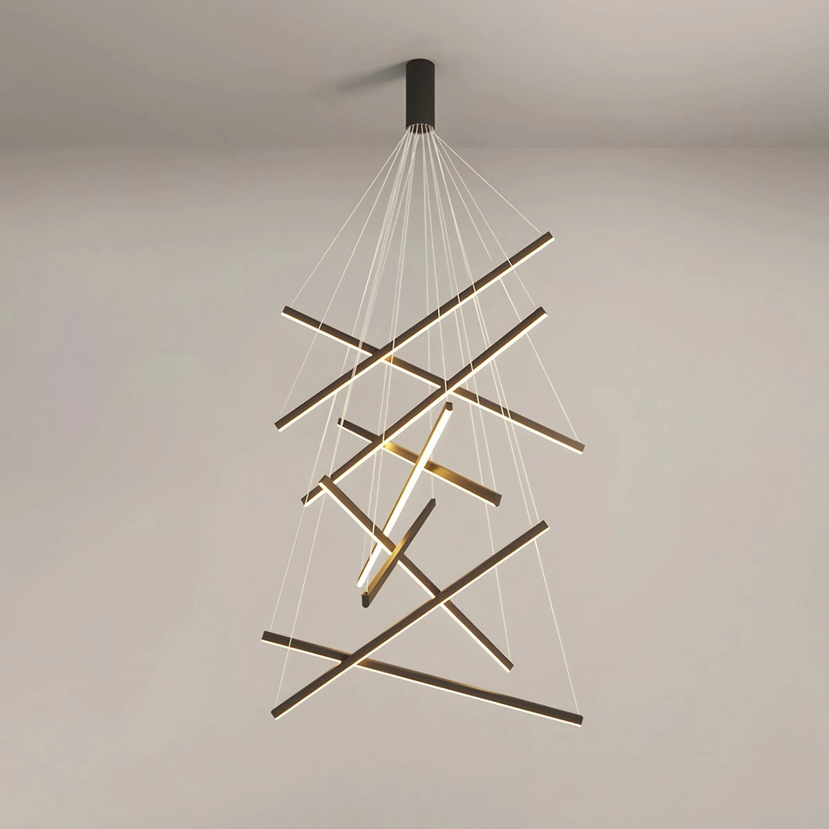 Antizer Custom Multi Light Sticks LED Chandelier Black 9 Lights