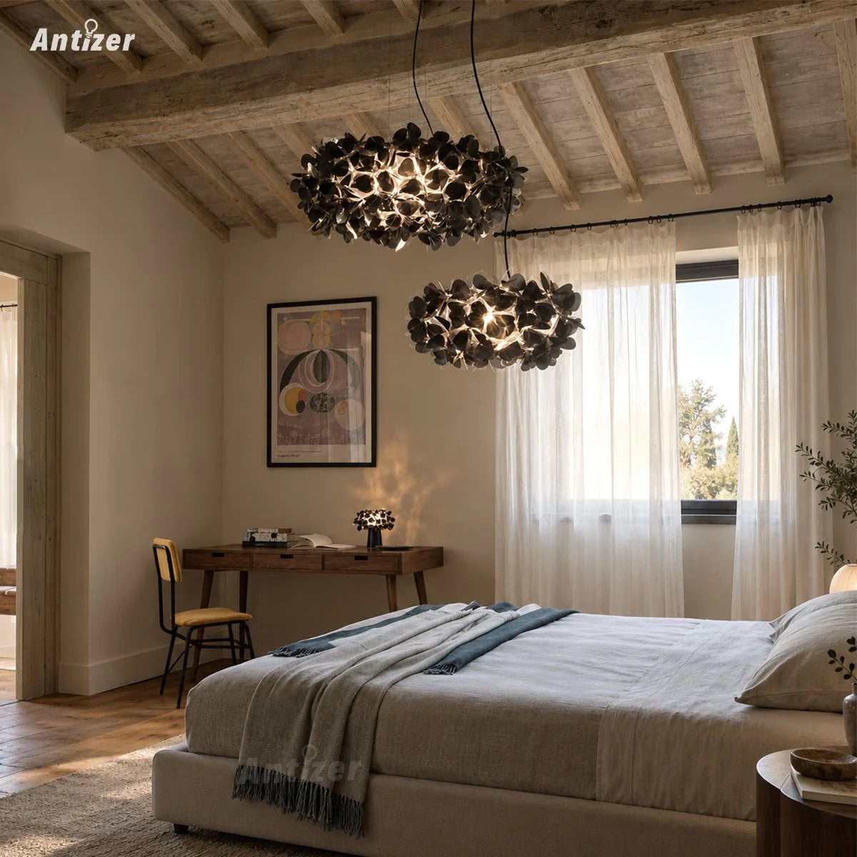 Antizer Italian Creative Petal Chandelier for Bedroom