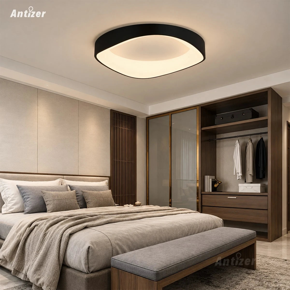 Antizer Nordic Acrylic Circle Ceiling Light for Bedroom