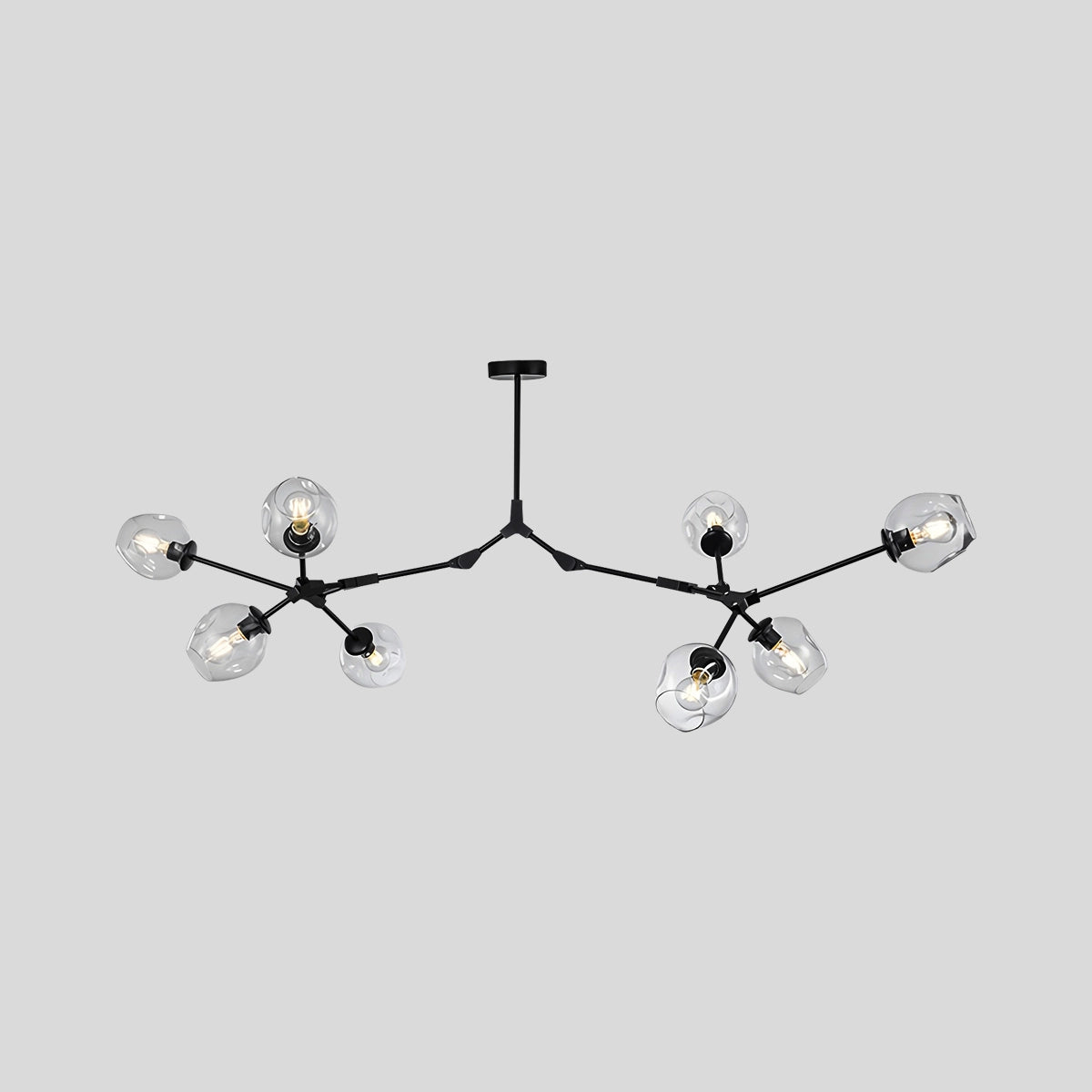 Antizer Freya Modern Glass Chandelier Black Clear 8 Heads