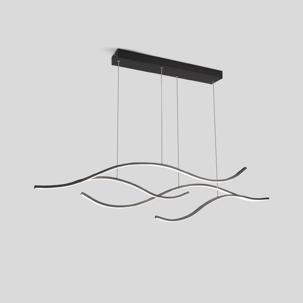 Antizer Modern Waves Hanging Pendant Light Black Large