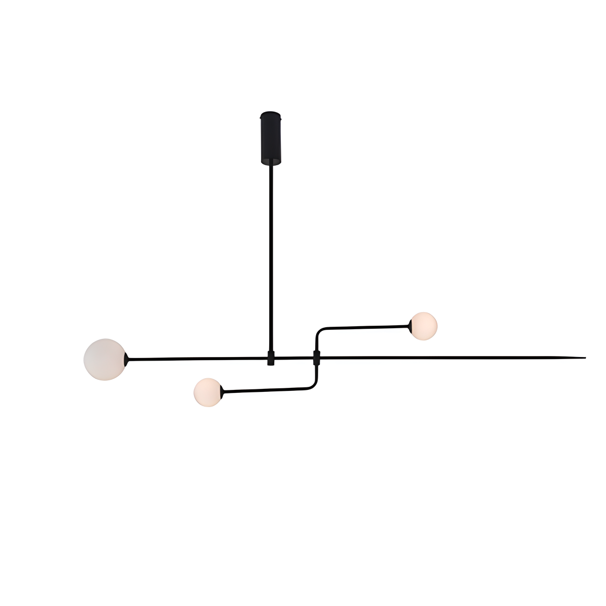 Antizer Minimalist Linear Metal Chandelier Black Mobile 3