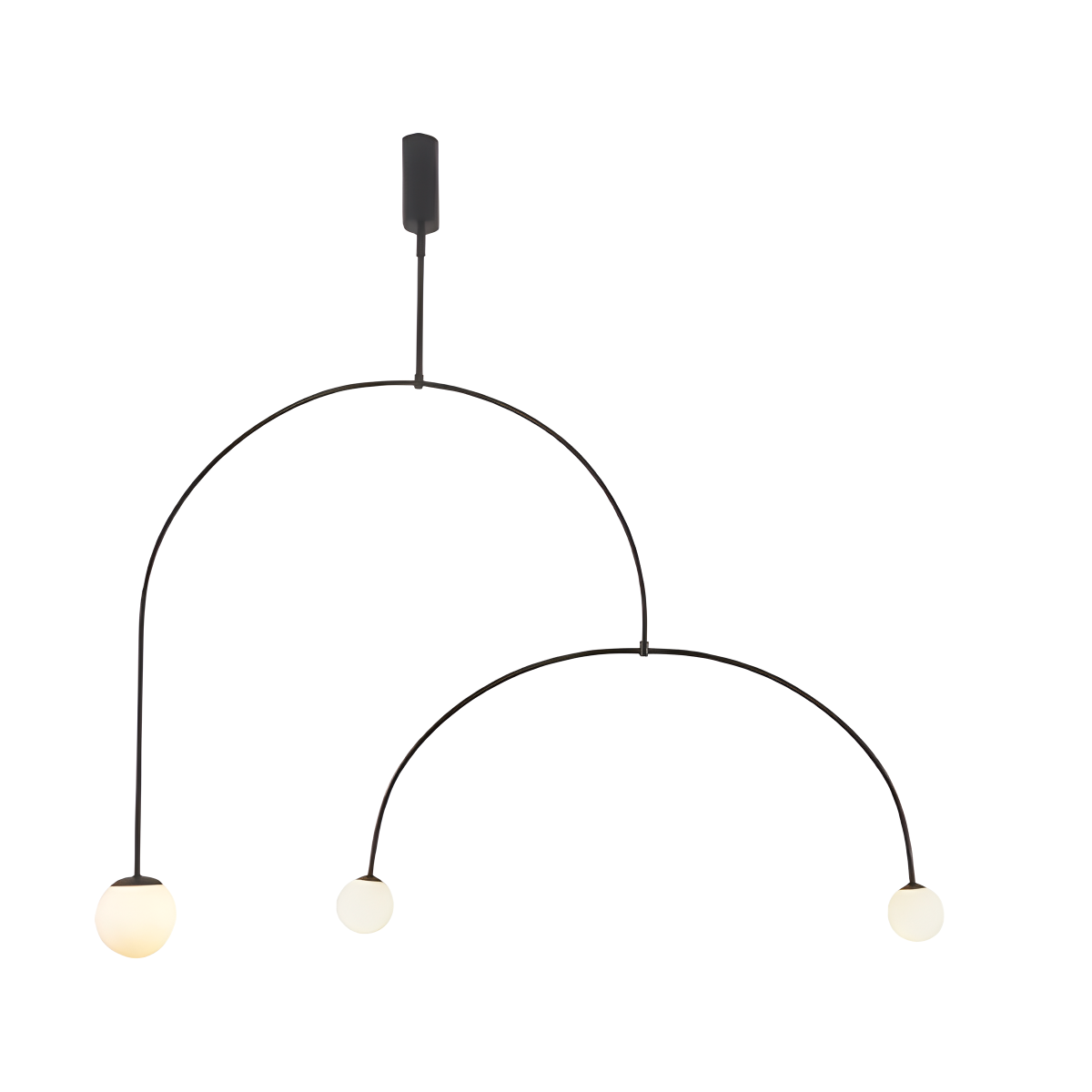 Antizer Minimalist Linear Metal Chandelier Black Mobile 9-120cm / 47.24"