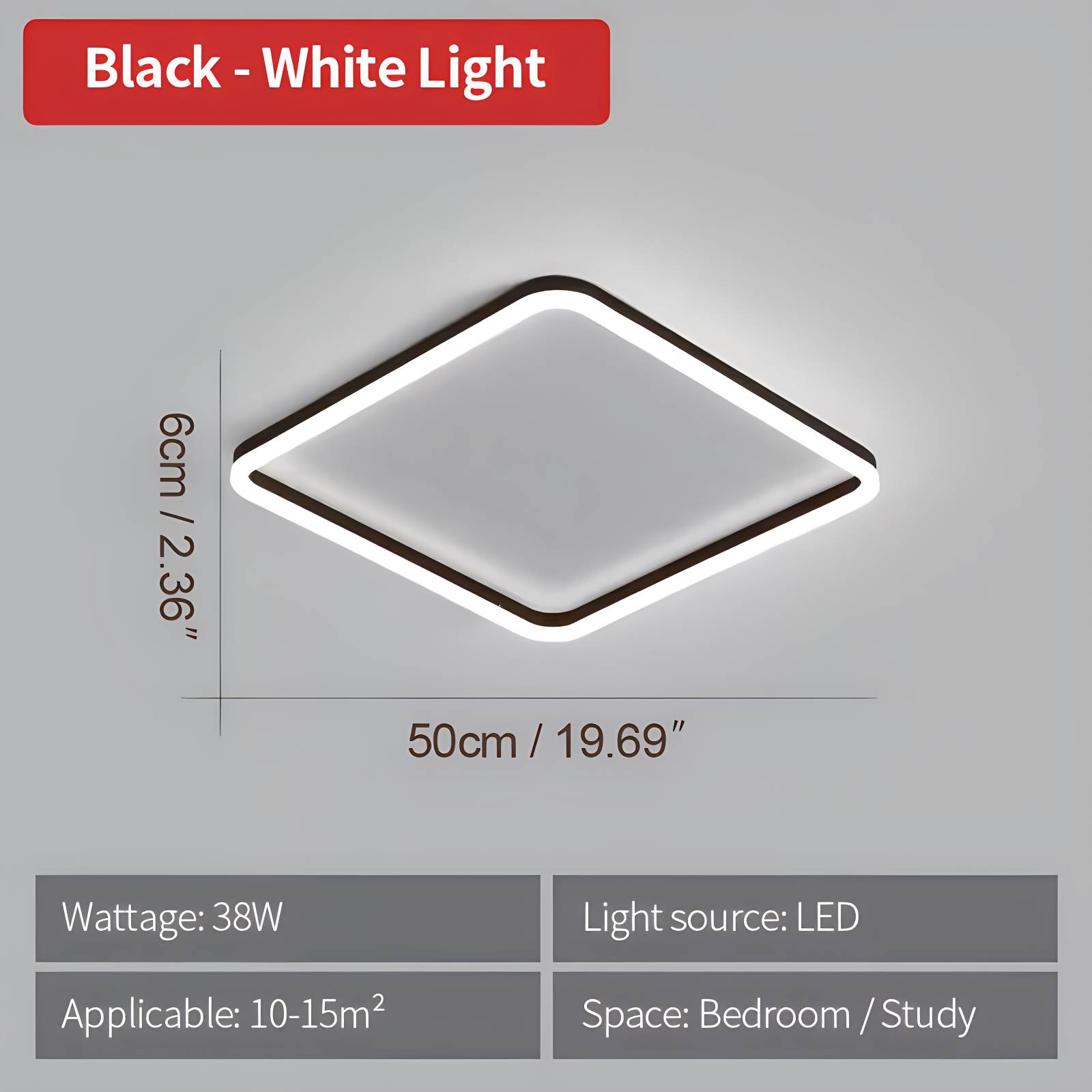 Antizer Modern Minimalism LED Square Ceiling Light
