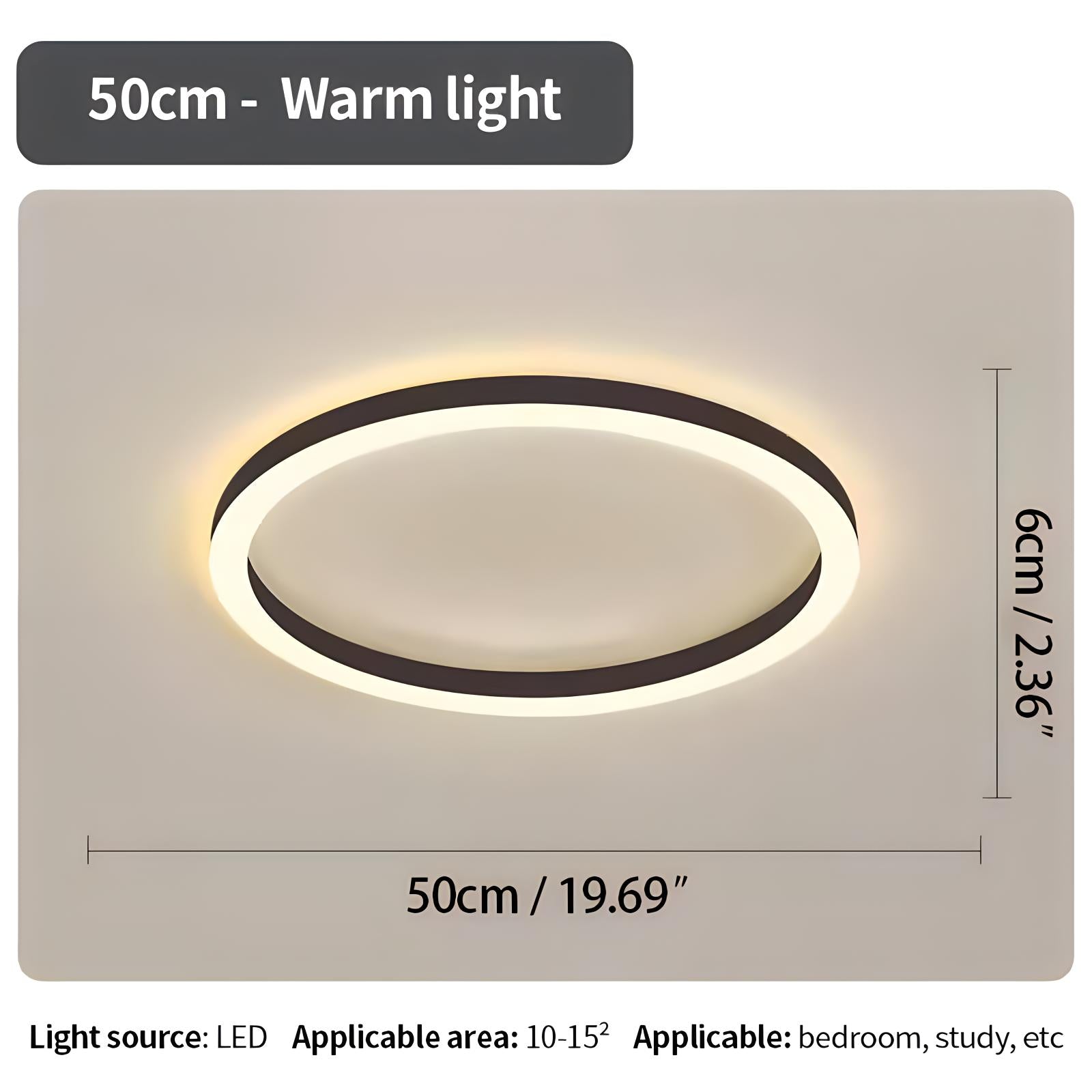 circular ceiling light size