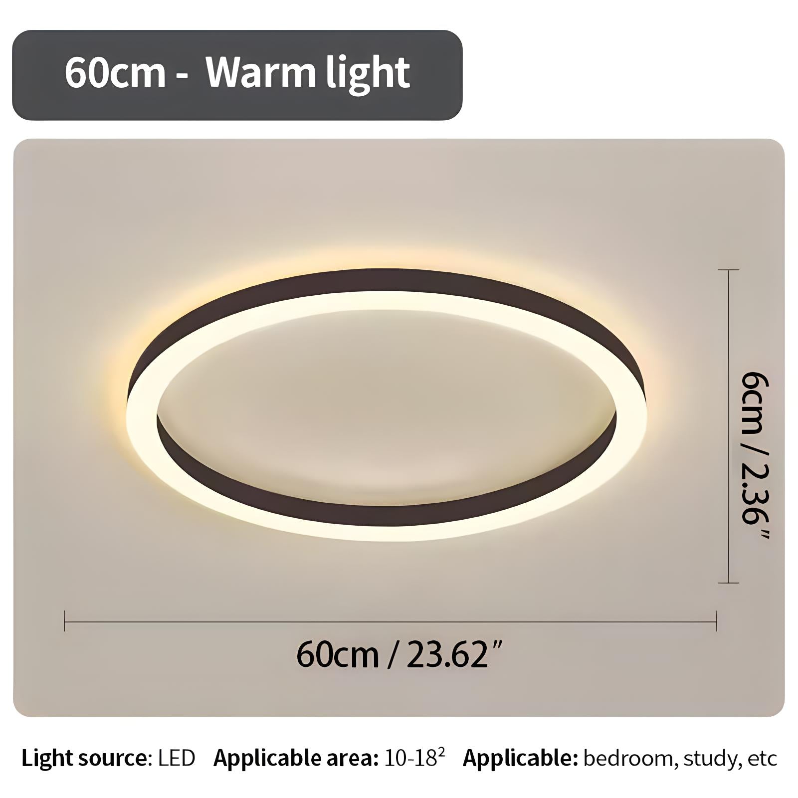 circular ceiling light size