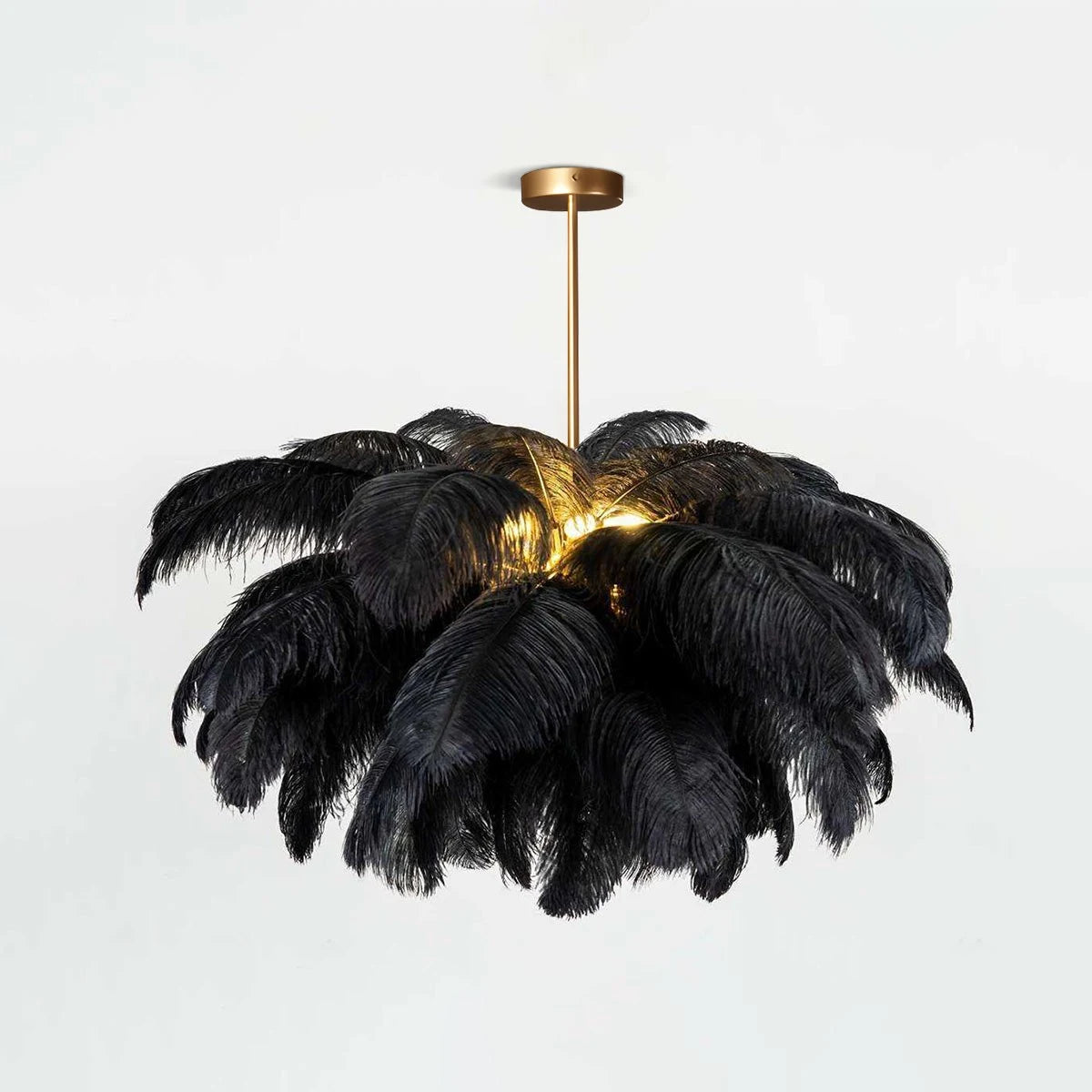 Antizer Ostrich Feather Chandelier Multiple Colors Available Black