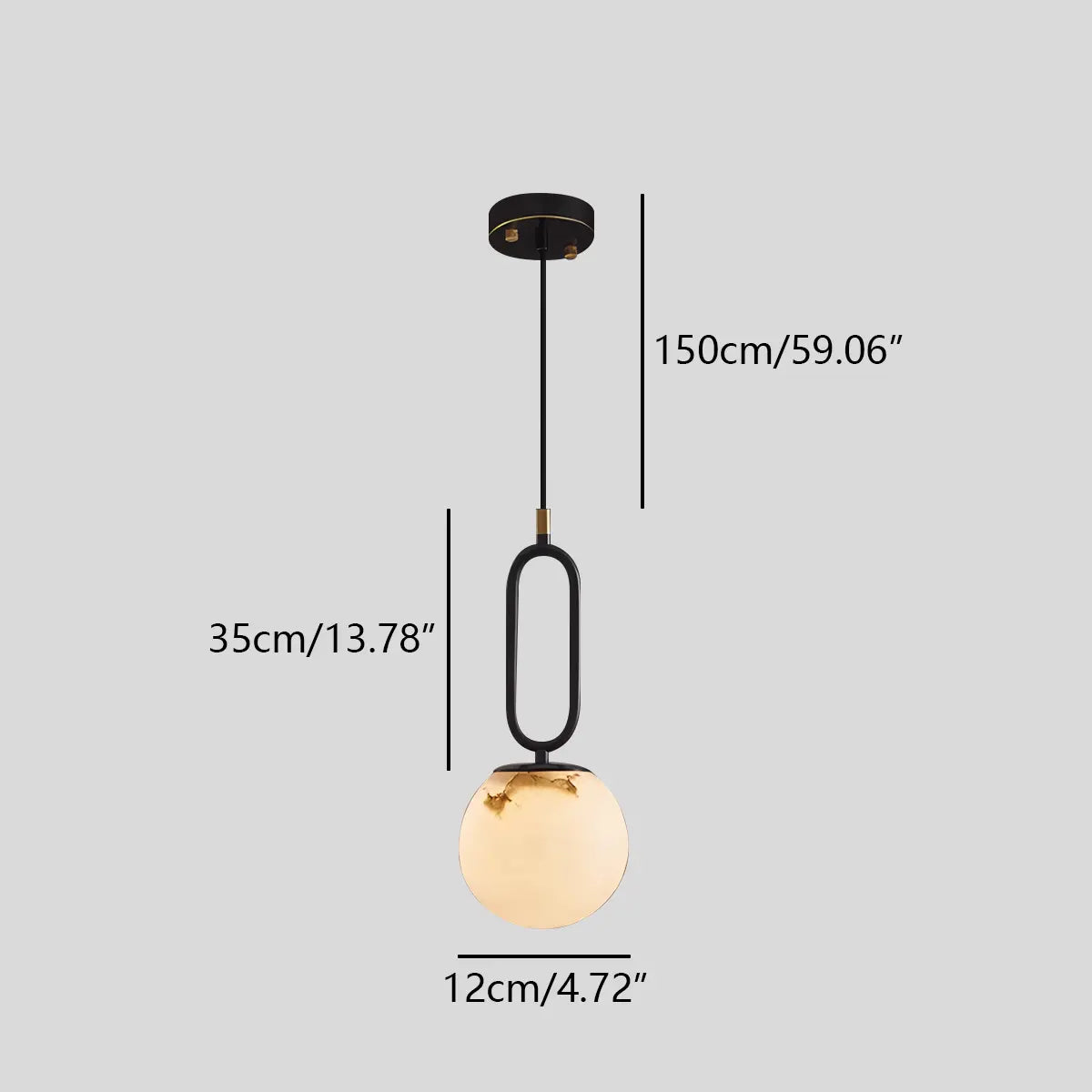 Antizer Gong Alabaster Globe Pendant Light for Bedroom