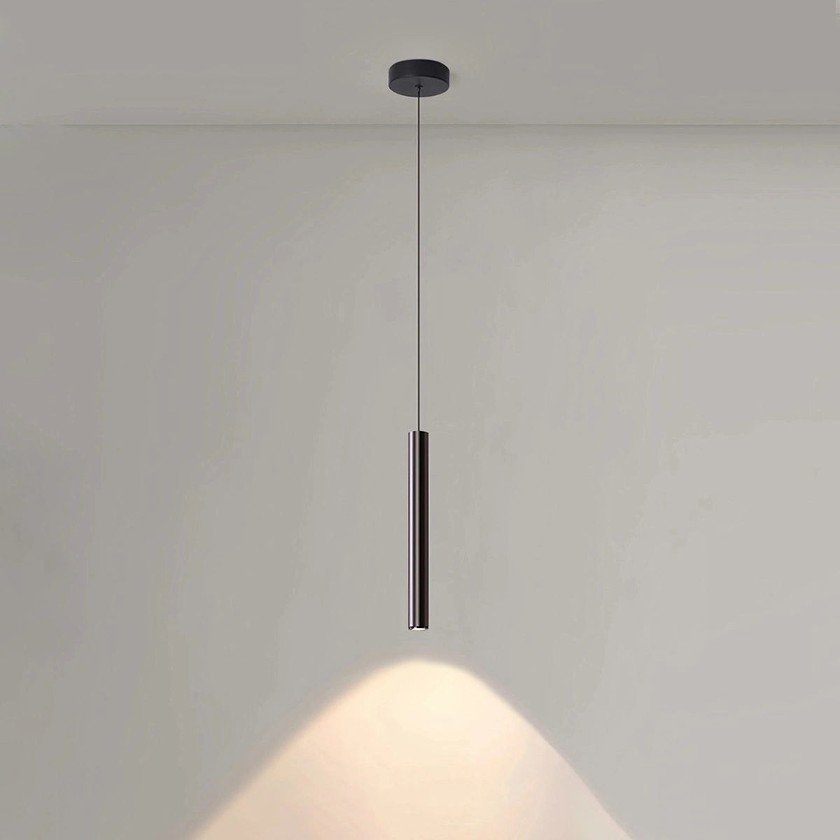 Antizer Modern Long Tube Led Pendant Light Bedside Lamp Black Warm Light