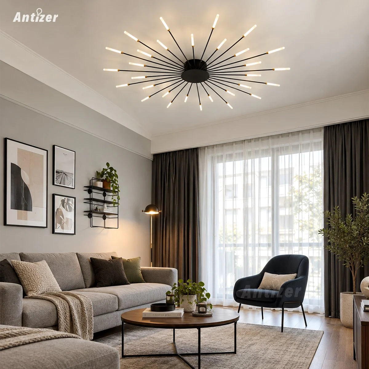 Antizer Fireworks Starburst Ceiling Light