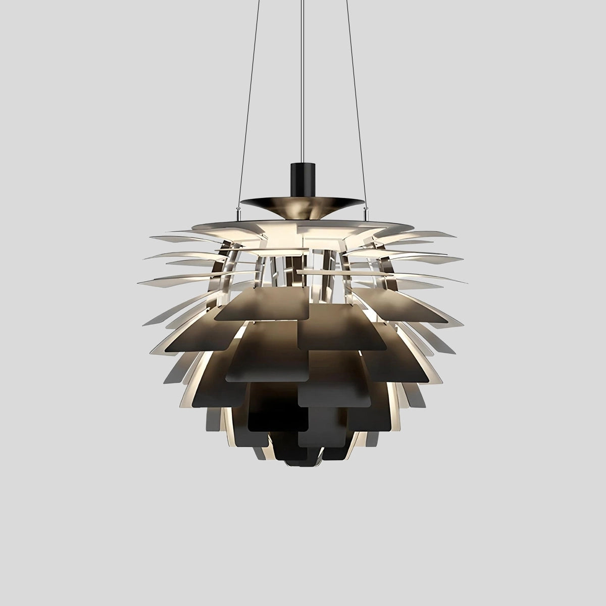 Antizer Modern Art Deco Layered Pendant Lamp Black Warm White