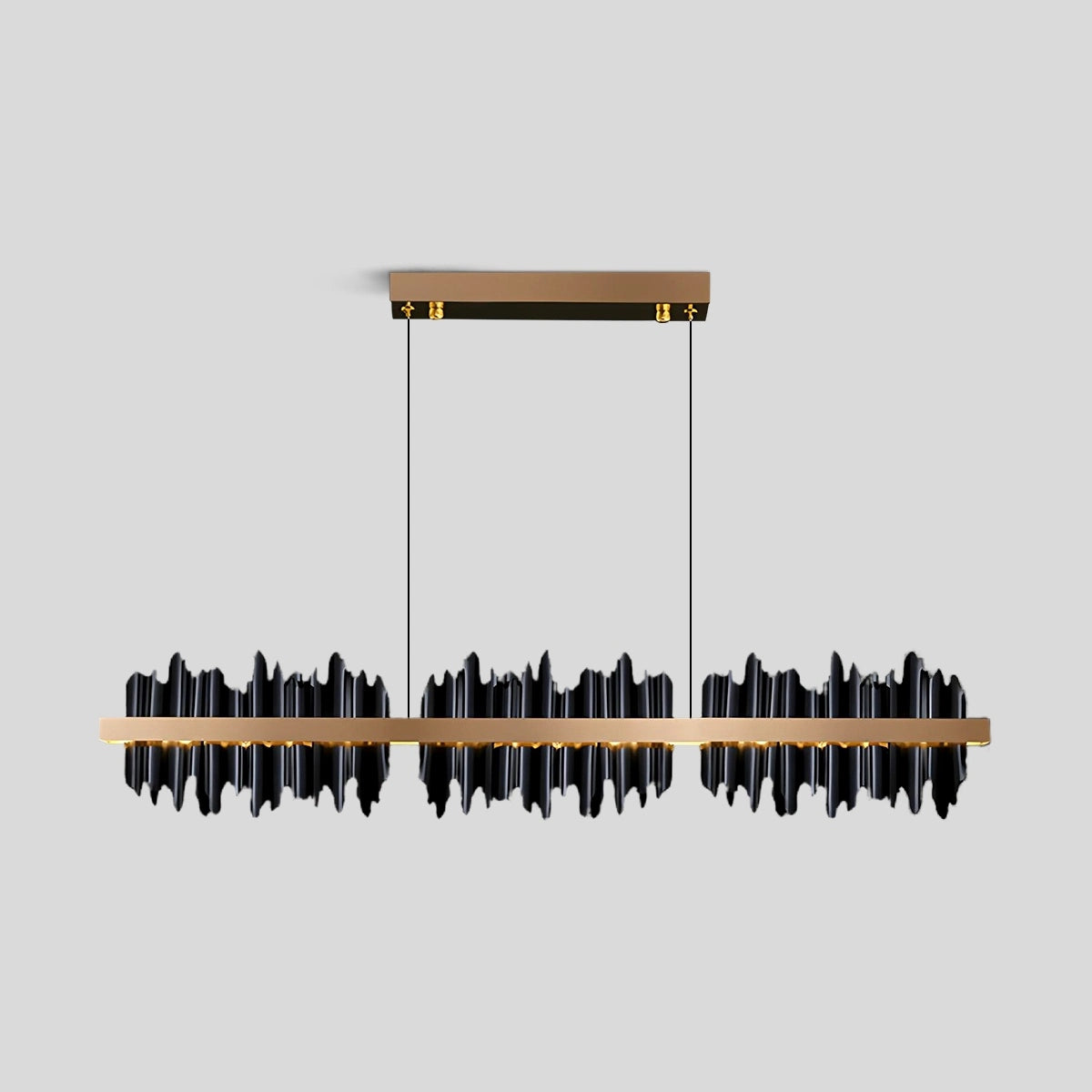 Antizer Iceberg Linear Chandelier-Black & Gold Black