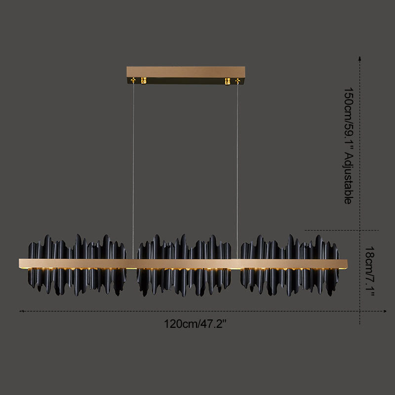 Antizer Iceberg Linear Chandelier-Black & Gold