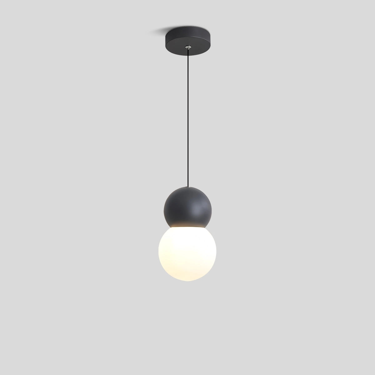 Antizer Cream Style Globe Pendant Light Small Bedside Lamp Black