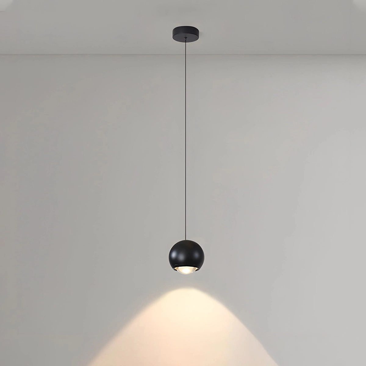 Antizer Modern Minimalist Ball Shape LED Pendant Light Black Warm Light