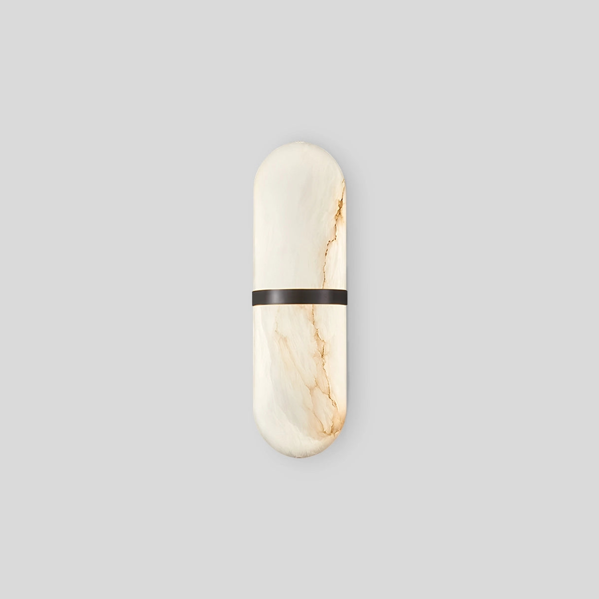 Antizer Melange Pill Form Spanish Alabaster Wall Sconce Black Warm Light