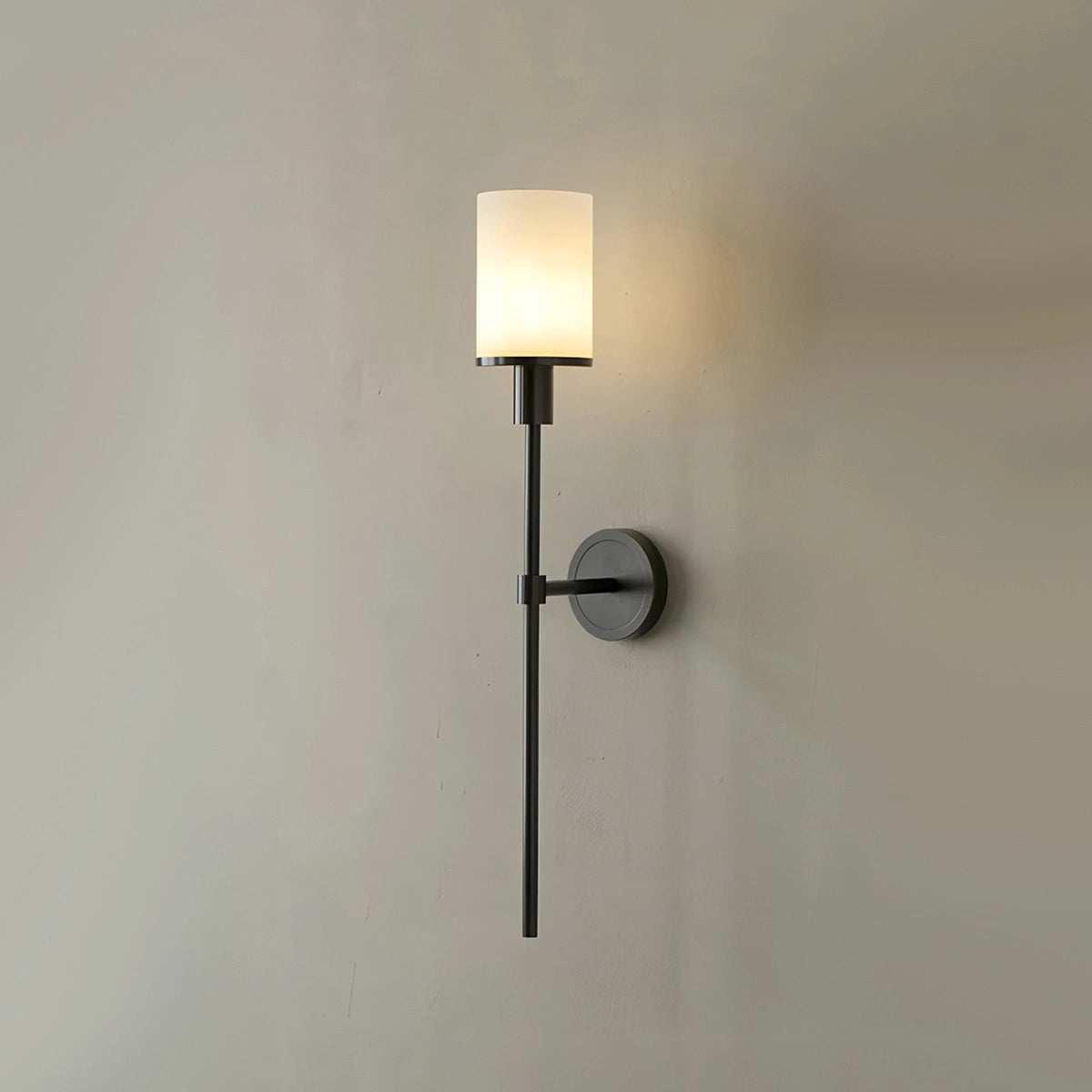 Antizer Alabaster Pillar Candle Wall Sconce Black
