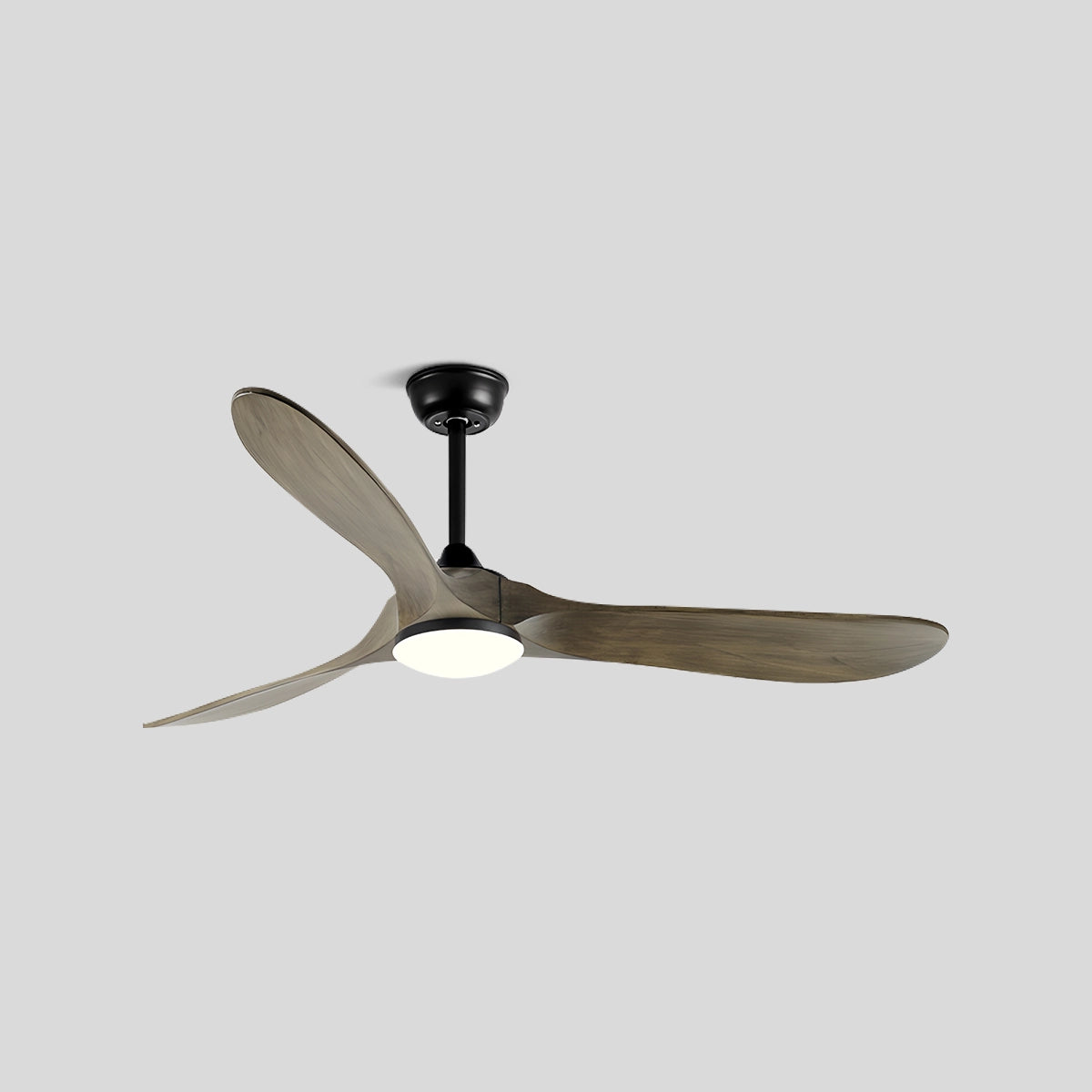 Antizer Nordic Wood Ceiling Fan with Light Black+Apricot Grey Wood