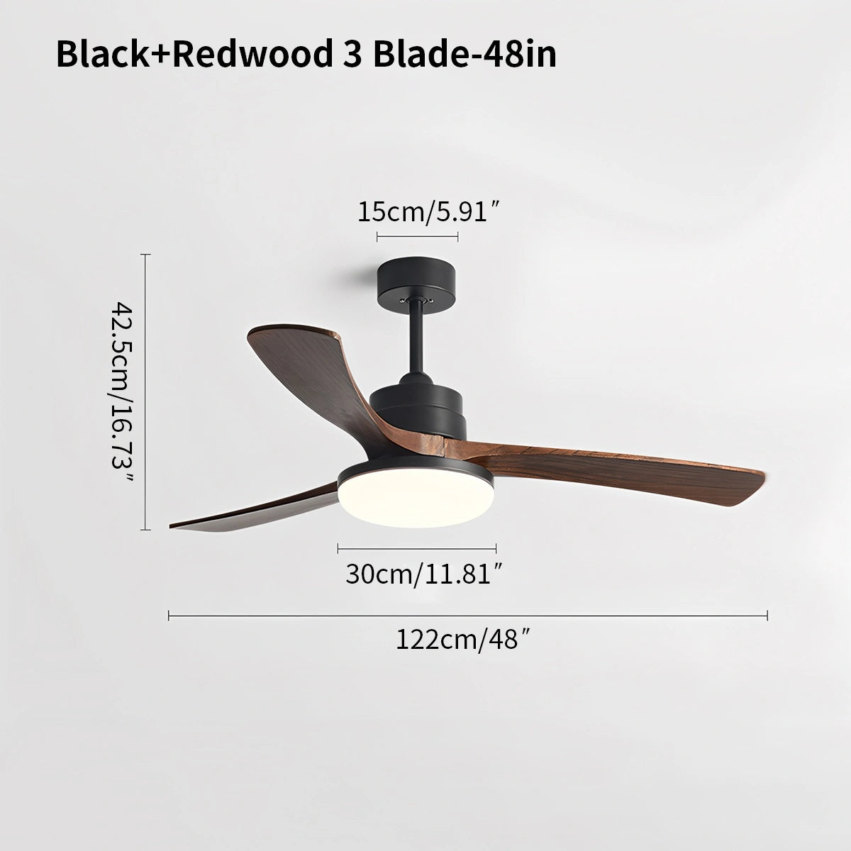 Antizer High Wind Wood Ceiling Fan Light