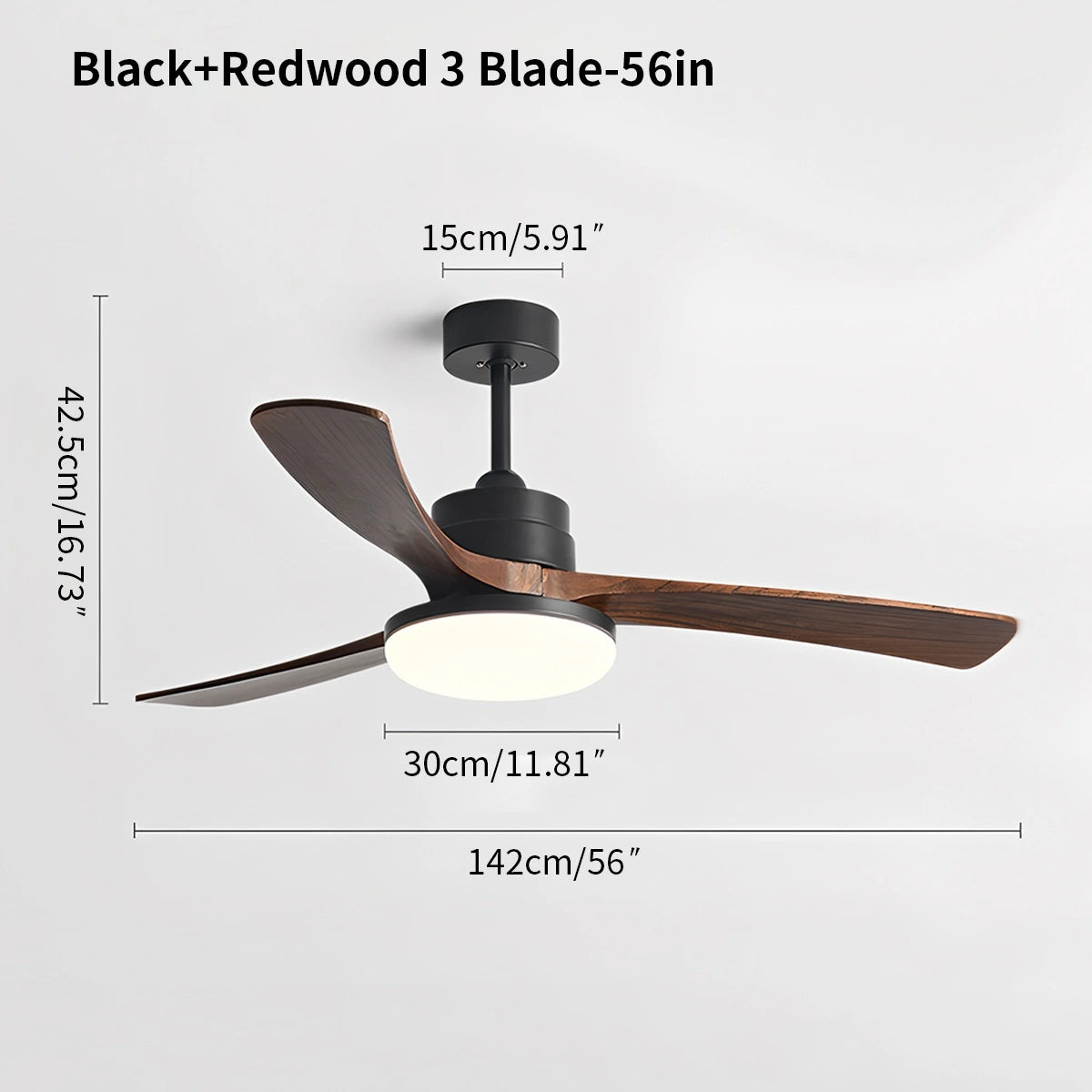 Antizer High Wind Wood Ceiling Fan Light
