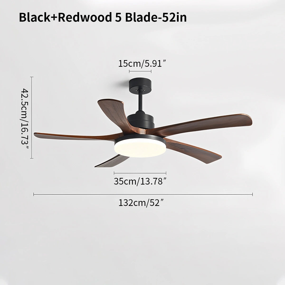 Antizer High Wind Wood Ceiling Fan Light